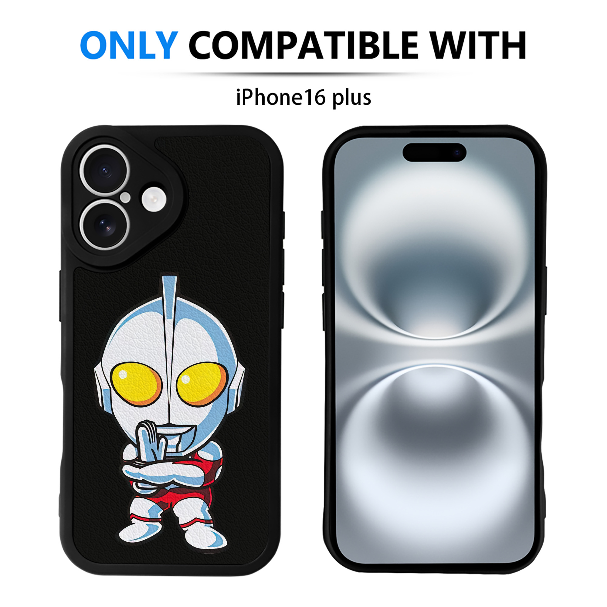 （画像用） ウルトラマン Ultraman 【iPhone 16シリーズ対応】シリコンスマホケース（レザー調） 材質：シリコン